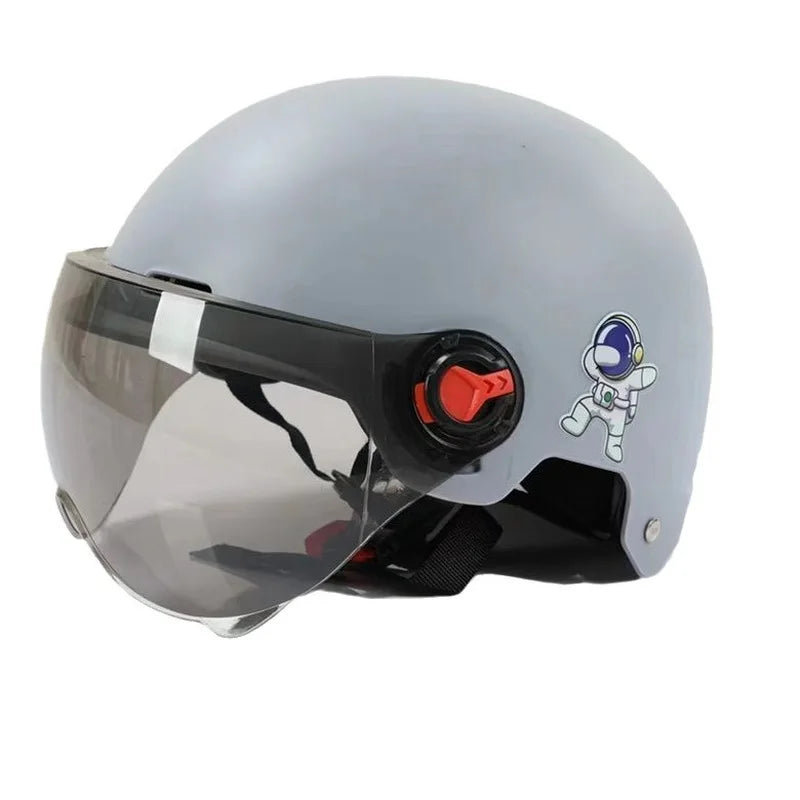 New Men Motorcycle Helmet Woman Electric Motor Car Scooter Bike Open Face Half Helmet Anti Safety Hat Bicycle Cap With Goggles