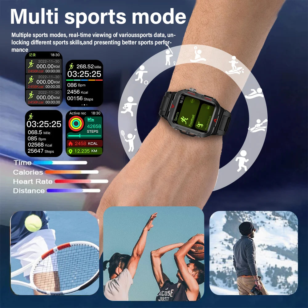 Sports Smart Watch 1.71 Bluetooth Talking Watch Multi Sport LED Flashlight Outdoor Smart Watch