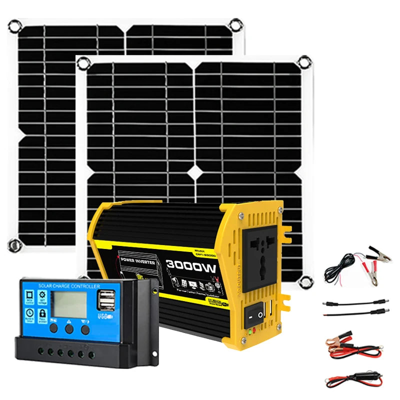 Solar Panel with 30A Controller off grid solar system solar energy systems set Camping Car Boat