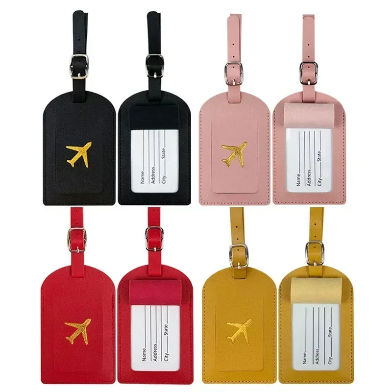 Women Men Airplane Suitcase Address Label Baggage Boarding Bag Name ID Address Holder Tags