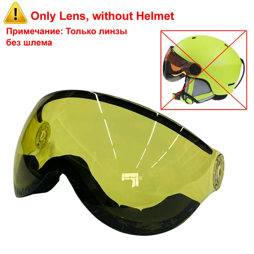 MOON Skiing Helmet Integrally-Molded PC+EPS High-Quality Ski Helmet Goggles Outdoor Sports Ski Snowboard Skateboard Helmets Mens