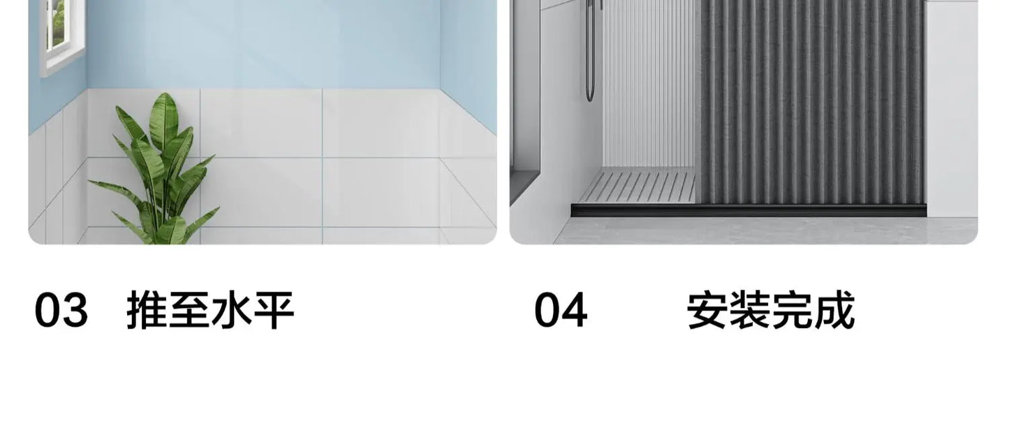 High-end bathroom folding shower curtain without punching invisible tarp toilet partition bath shower dry and wet separation