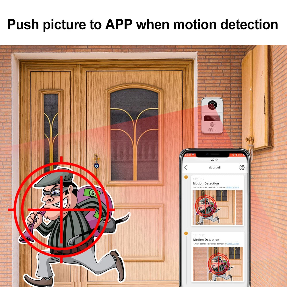 1080P Tuya Smart Video Doorbell Wifi Wireless Video Intercom For Home Security Protection Google Home Apartment Tuya Door Bell