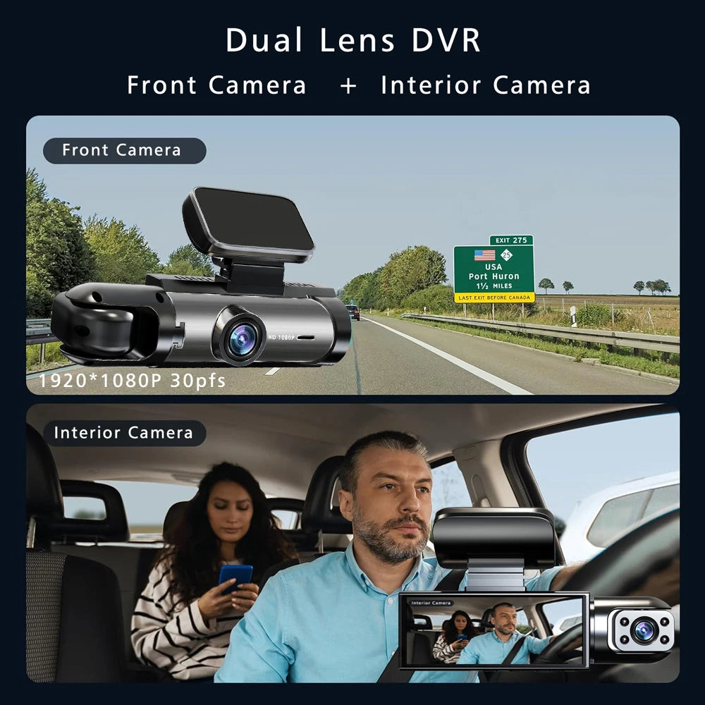 Dual Lens Car Dash Camera Cabin Dashcam Vehicle Video Dash Cam Drive Recorder Mini Dvrs Black Box