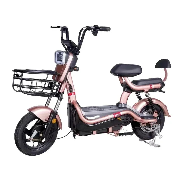 350w 48v Electric Bike 12ah Rear Hub Motor Electric Scooters City Ladies Lightweight E BikeBicycle 14*2.50 Vacuum Tire
