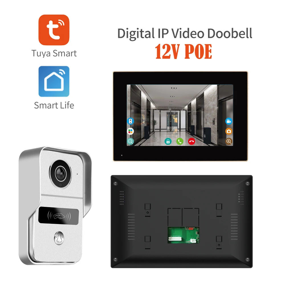 Wifi POE Video Intercom Kits Visual Doorbell System 1080P Entry Door Camera