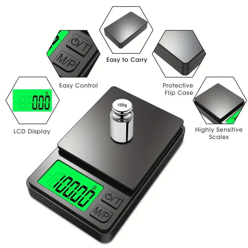 Digital Gram Food Jewelry Ounces/Grains Scale with Backlit LCD - Mini Scale for Travel