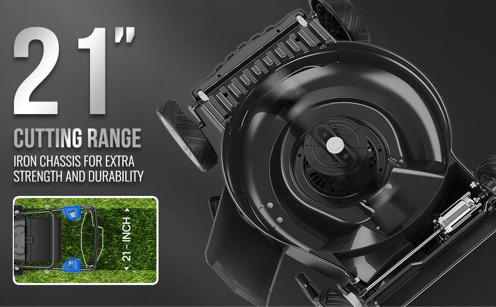 40V Brushless 21 Inch Cordless Self-propelled Lawn Mower, Height Adjustable Electric Lawn Mower, Comes with Battery and Charger