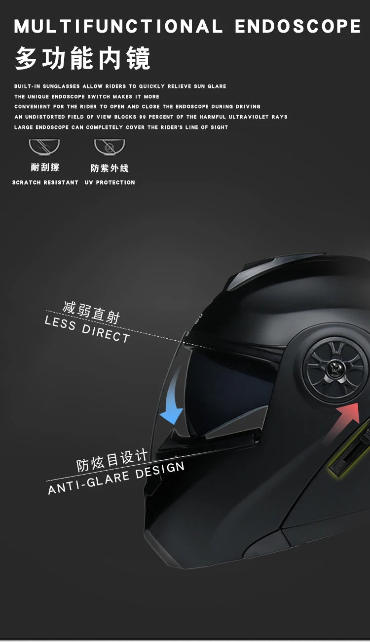 ORZ-161 Modular Filp up Motorcycle Helmet Full Face Racing Helmet Dual Visors DOT Approved motosiklet kaskı