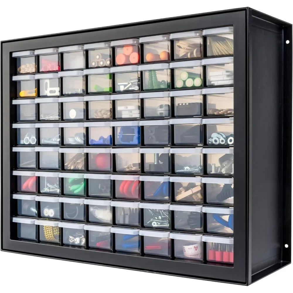 64 Drawer Parts Cabinet, Plastic Drawer Storage for Hardware Crafts USA Screw Organizer, Hardware Storage Organizer,new
