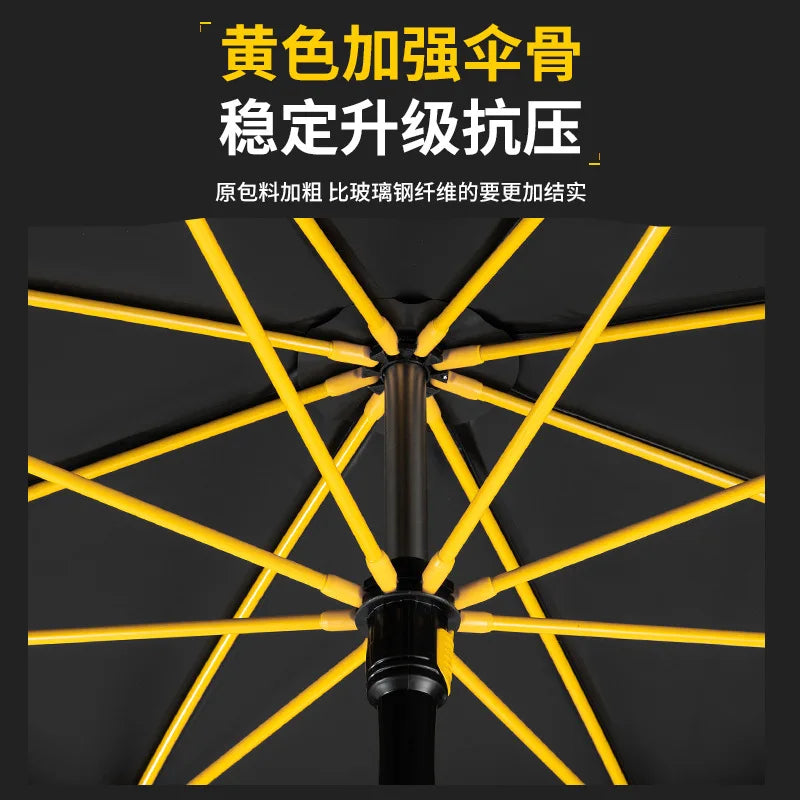 Parasol Fishing Umbrella Double-Layer Fold Outdoor Camping Beach Garden Windproof Sunscreen Fish Adjustable Pole Portable Rack
