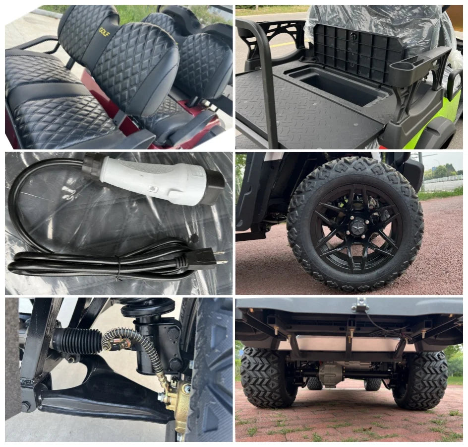 Hot Selling 4 Wheel Adult Golf Buggy Car Lithium Battery Powered Off Road Tire Street Legal 2 4 6 Passenger Electric Golf Cart
