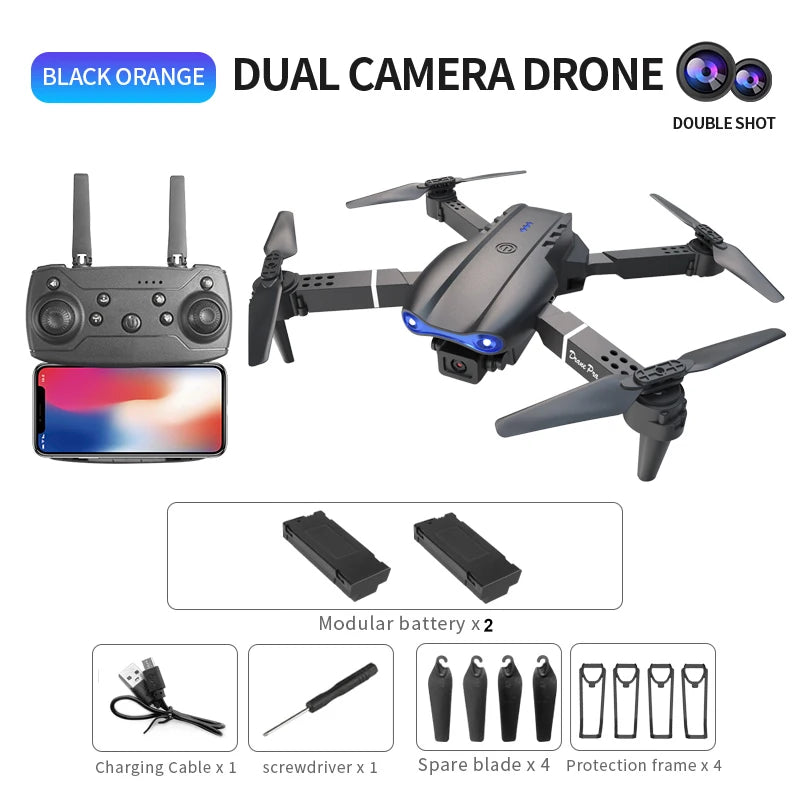 PRO Drone with Flash Professional HD Dual Camera WIFI Obstacle Avoidance Aerial Photography Quadcopter
