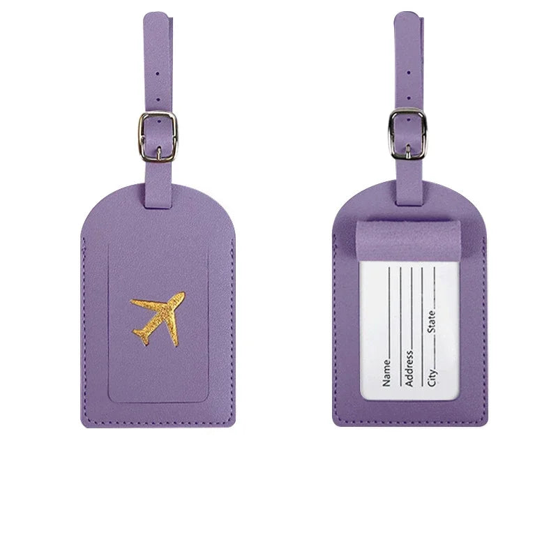 Women Men Airplane Suitcase Address Label Baggage Boarding Bag Name ID Address Holder Tags
