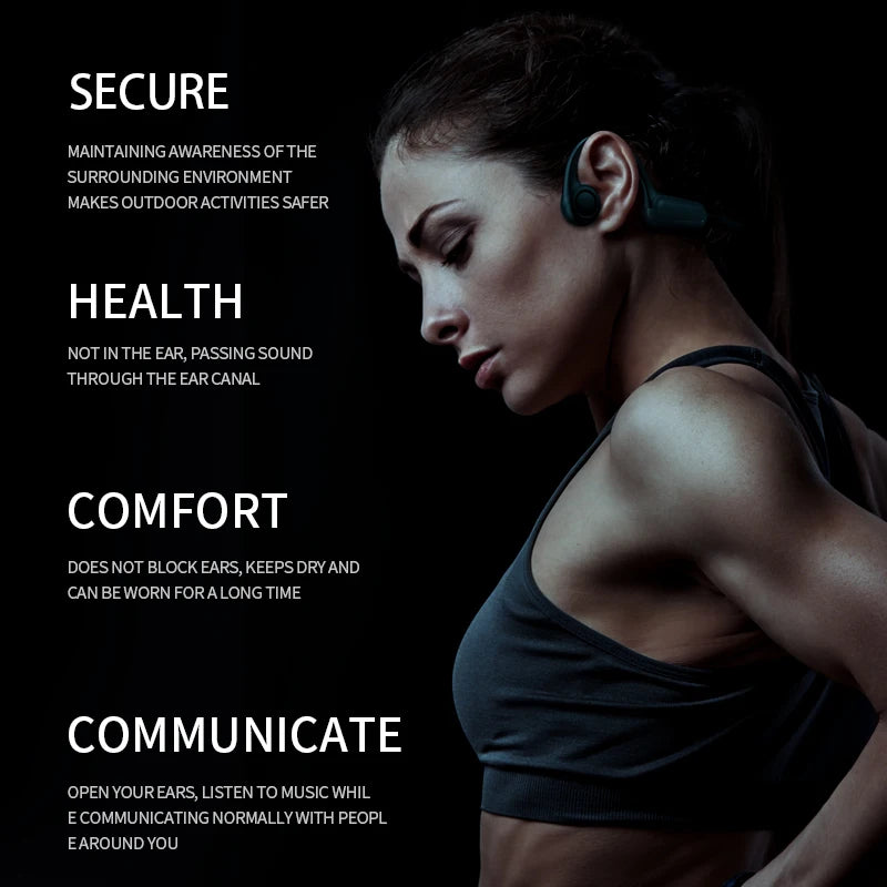 Bluetooth 5.3 Sports Wireless Headphones Ear Hook Waterproof Headset