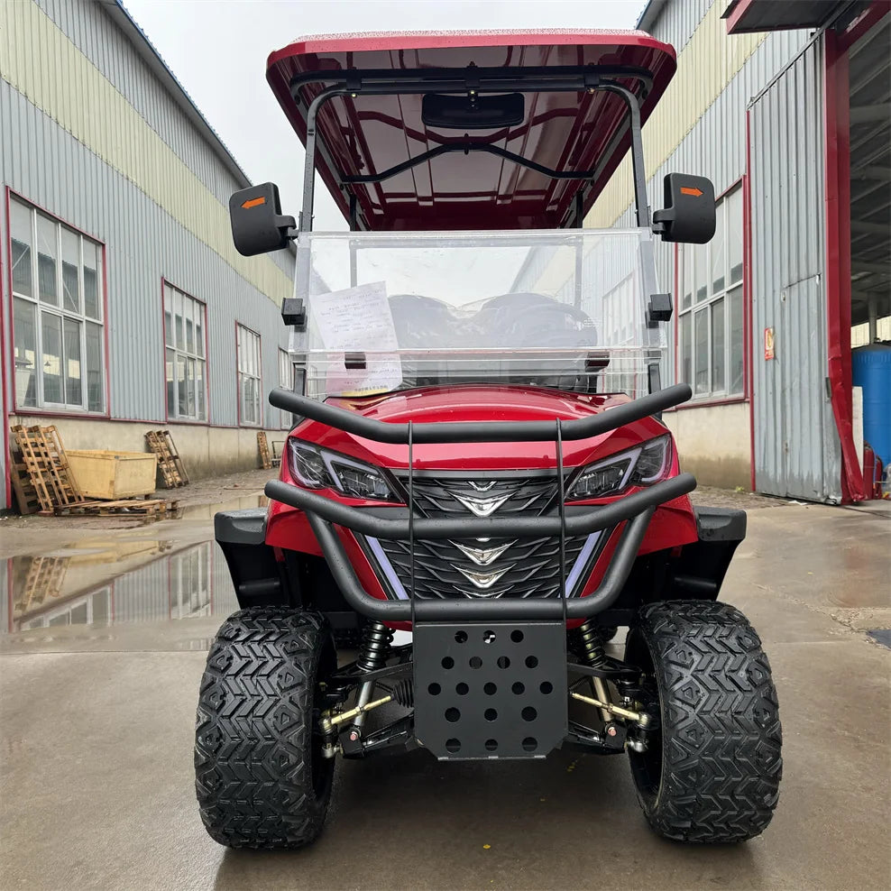 Wholesale China Color Logo Custom Club 4 Seats Car Electric and Gasoline Golf Carts Electric Powered Red 2+2 Seats for Sale