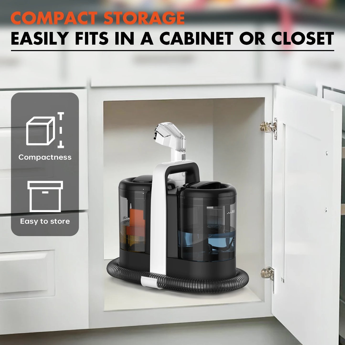 RAYFURN W07 Carpet Vaccum Cleaner 450W 15KPa Suction Power Handheld Spot Clean Machine Smart Home Appliance for Sofa Pet Hair