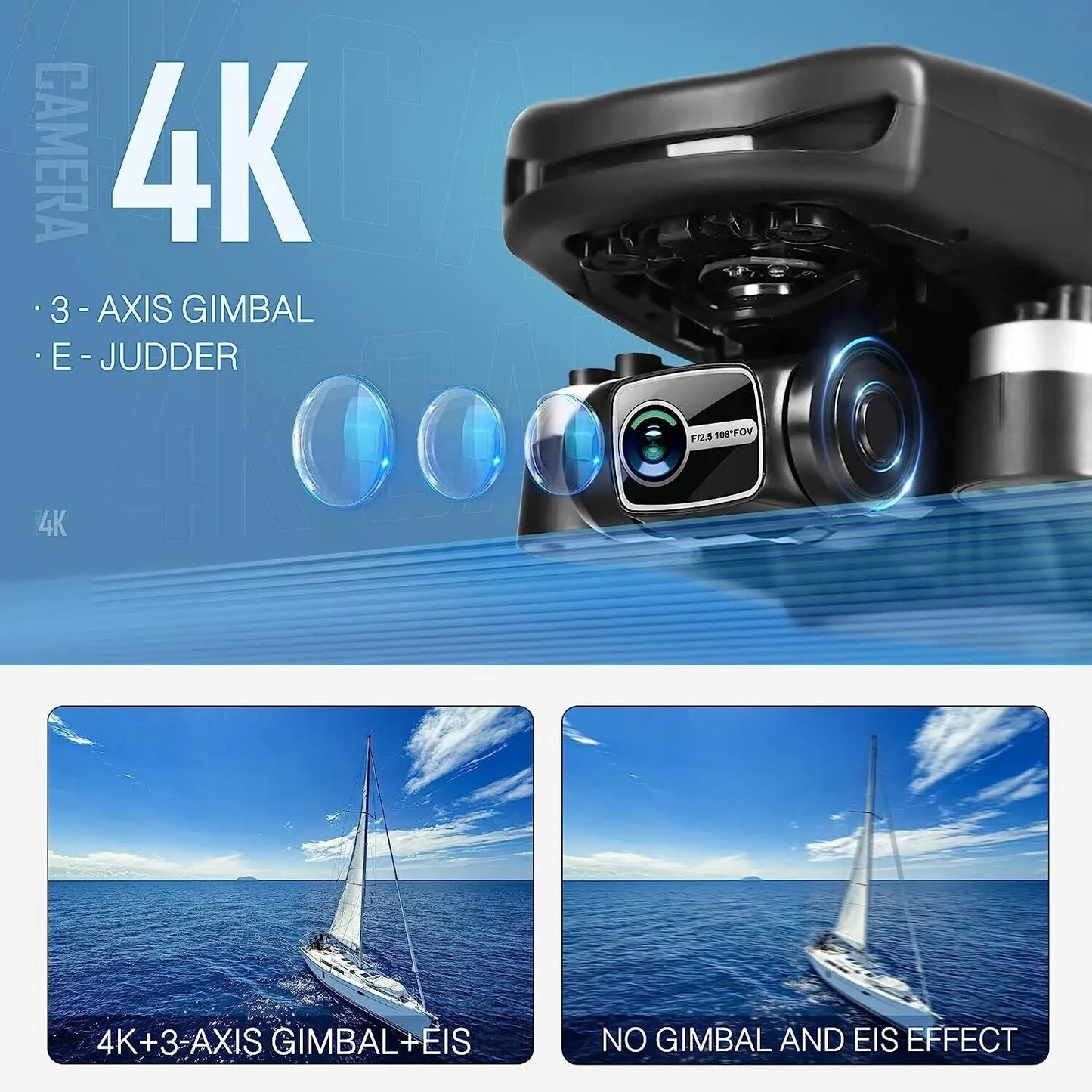 GPS Drone with 4k Camera for Adults 5G WiFi Transmission Camera Brushless Motor