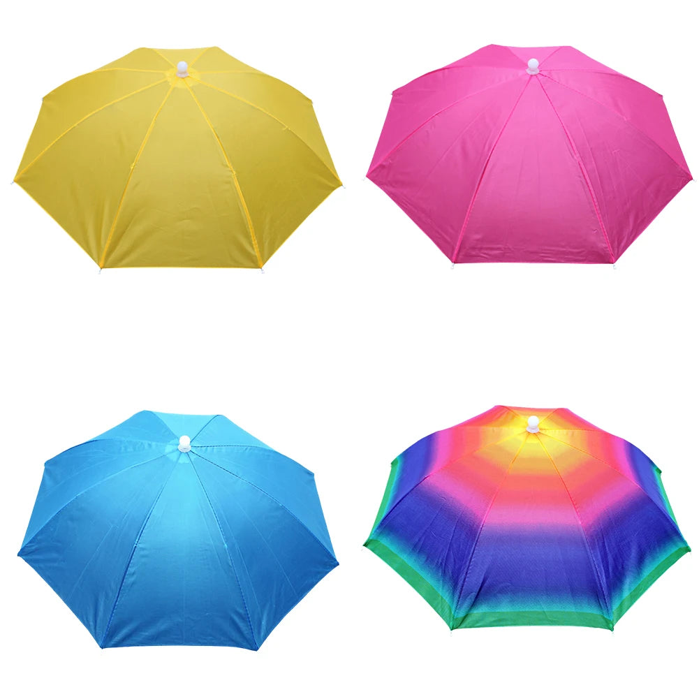 Portable Rain Umbrella Hat Foldable Outdoor Sun Shade Waterproof Camping Cap