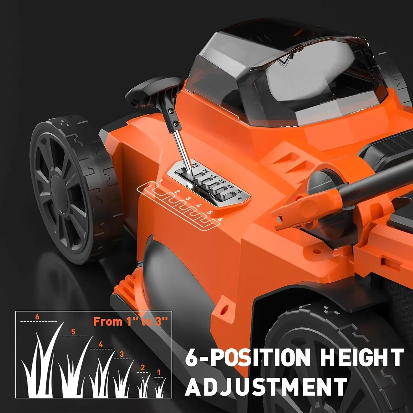 Lawn Mower, 17Inch Electric Lawn Mower Cordless, 40V 2-in-1 Battery Powered Lawn Mower with Brushless Motor, 6-Positio