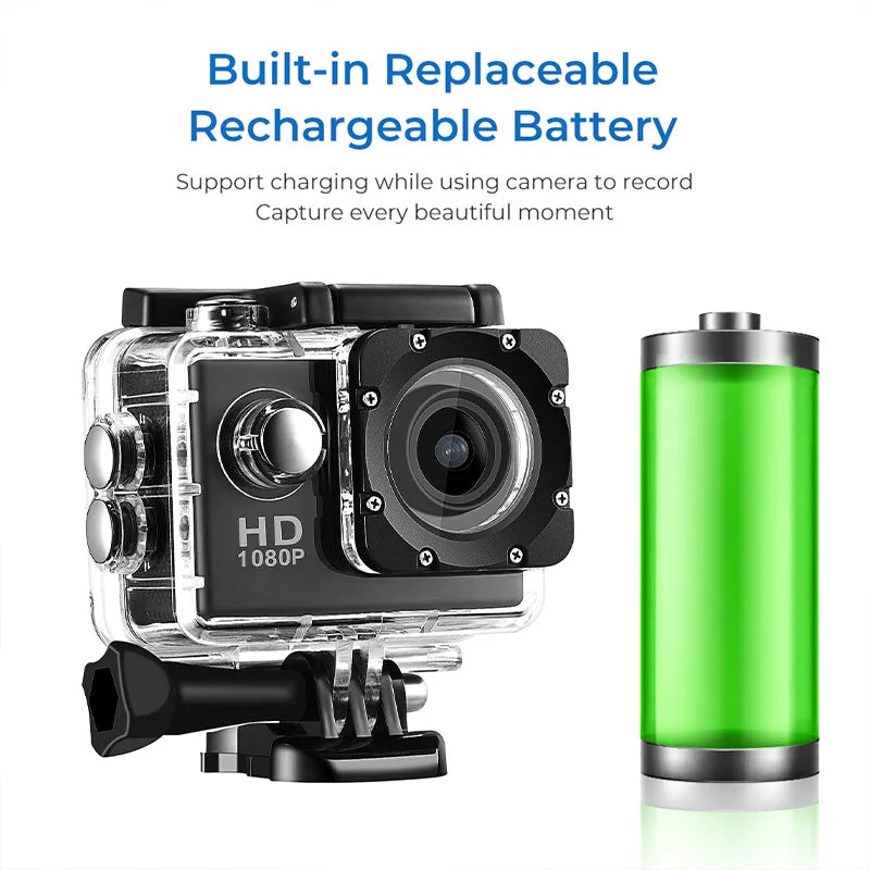 Mini Action Camera HD 4K Digital Cameras Screen Sports Camera for Riding Record Diving
