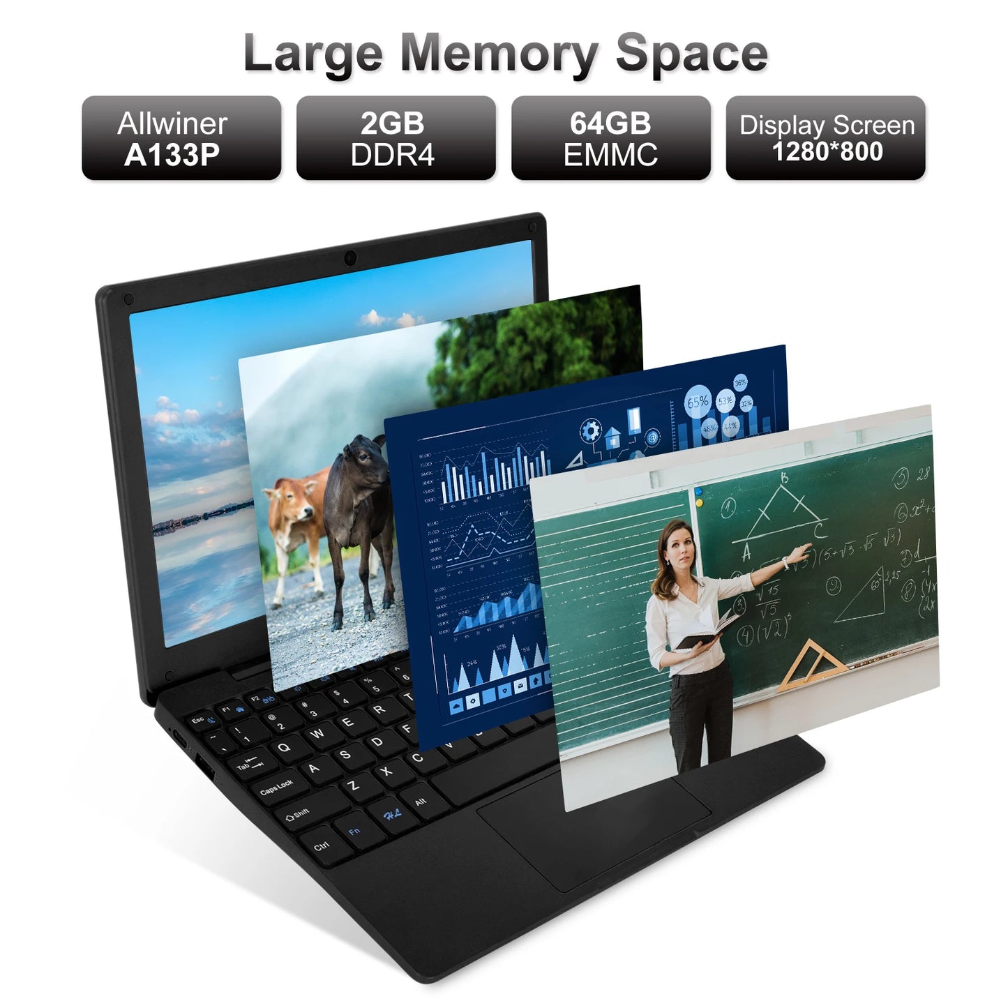 10.3 Inch Laptop Android 12.0 Computer Quad Core 2G RAM+64GB ROM Mini Laptop