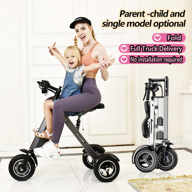 3 Wheeled Family Electric Scooter Lightweight Mini Adult Electric Bicycle Small Elderly Electric Folding