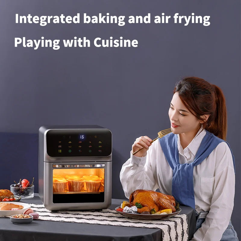 10L Large Capacity Electric Air Fryers 360°Baking Convection Oven Deep Fryer without Oil