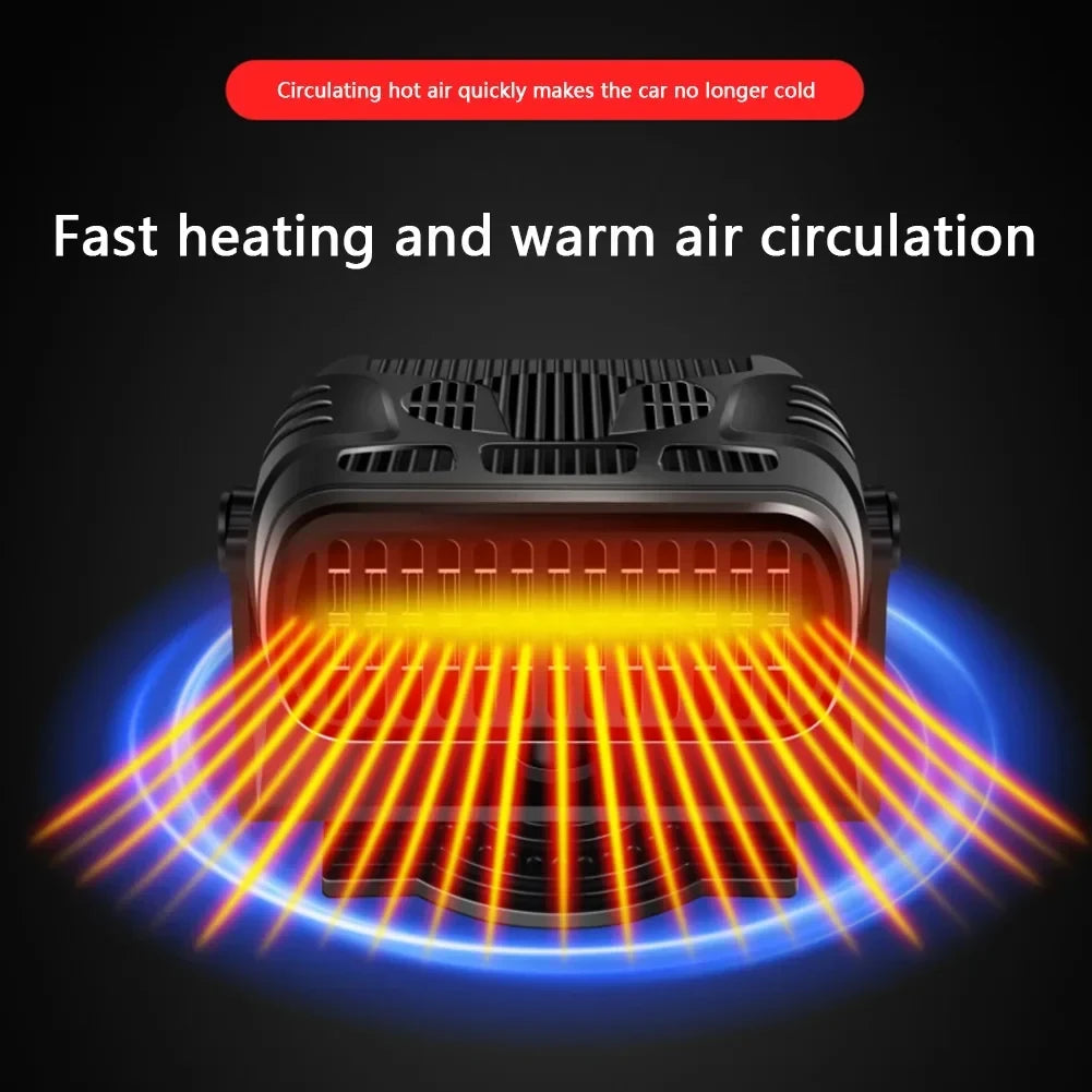 Car Heater Air Cooler Fan 12V/24V Portable Defogger Defroster Heating Fan 120W Dryer Windshield Defogging Accessories