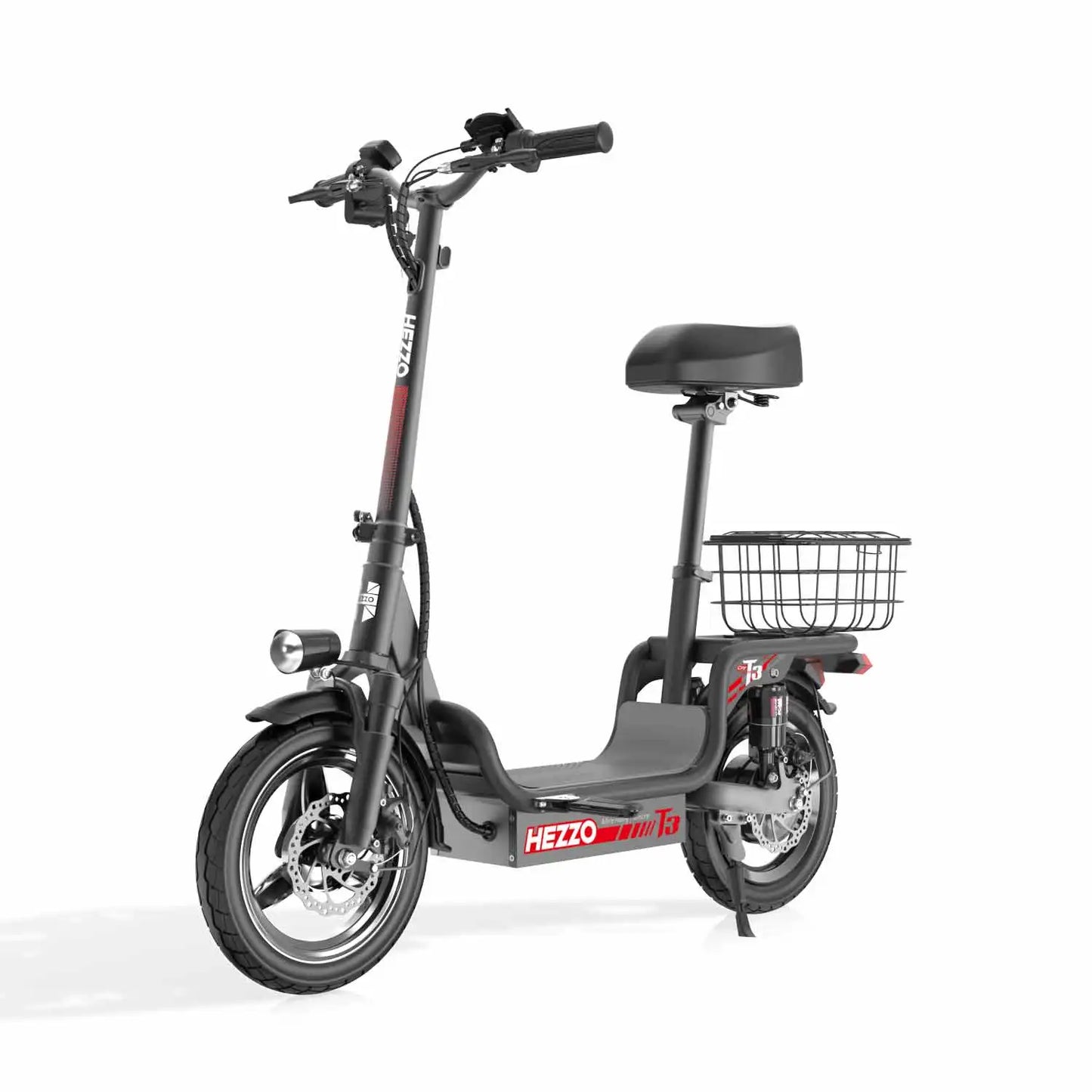 Multi-Shock Absorption Adult Electric Bicycle 48V 500W Carbon Steel 14"Road tires With Basket