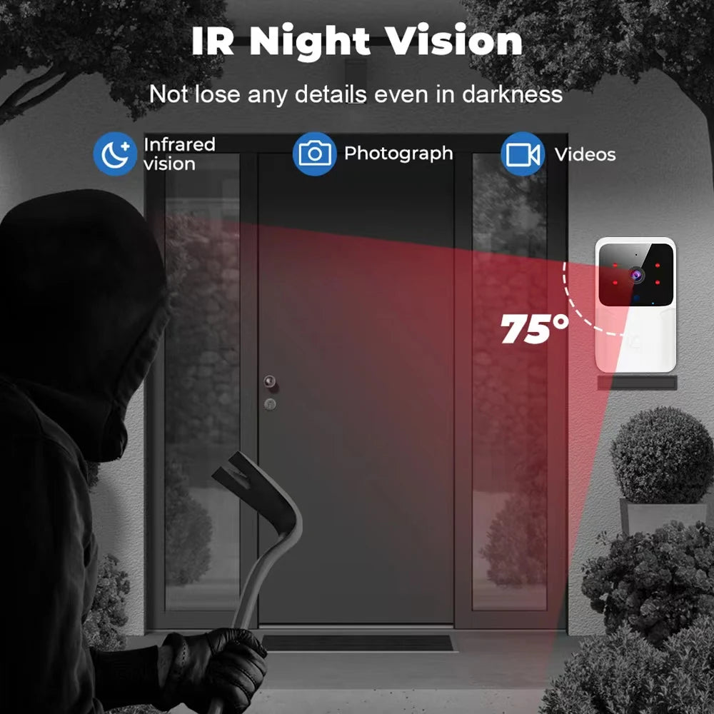 WiFi Video Doorbell Wireless Phone IR Night Vision Doorbell Smart Home Security Door Bell