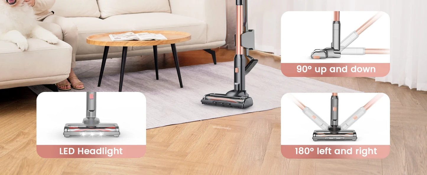 INSE S7P Cordless Vacuum Cleaner, Rechargeable 2500mAh Battery, Clog Remind, Versatile Vacuum Cleaner for Home Pet Hair