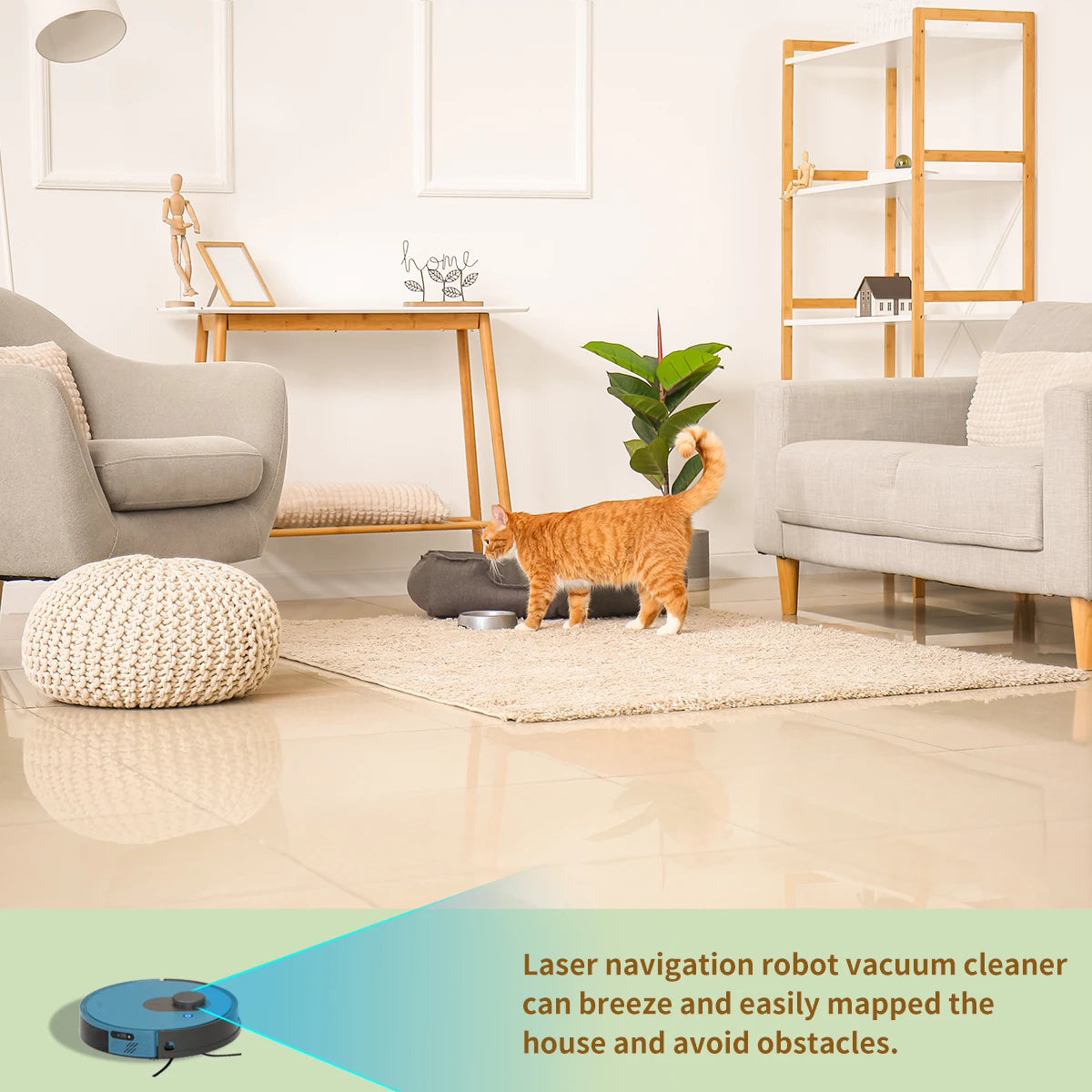OKP Lidar Robot Vacuum Cleaner 3800Pa Power Suction , LiDAR Navigation Smart Home appliance, Self-Charging, for Pet Hair,Carpet