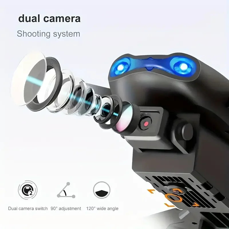 PRO Drone with Flash Professional HD Dual Camera WIFI Obstacle Avoidance Aerial Photography Quadcopter