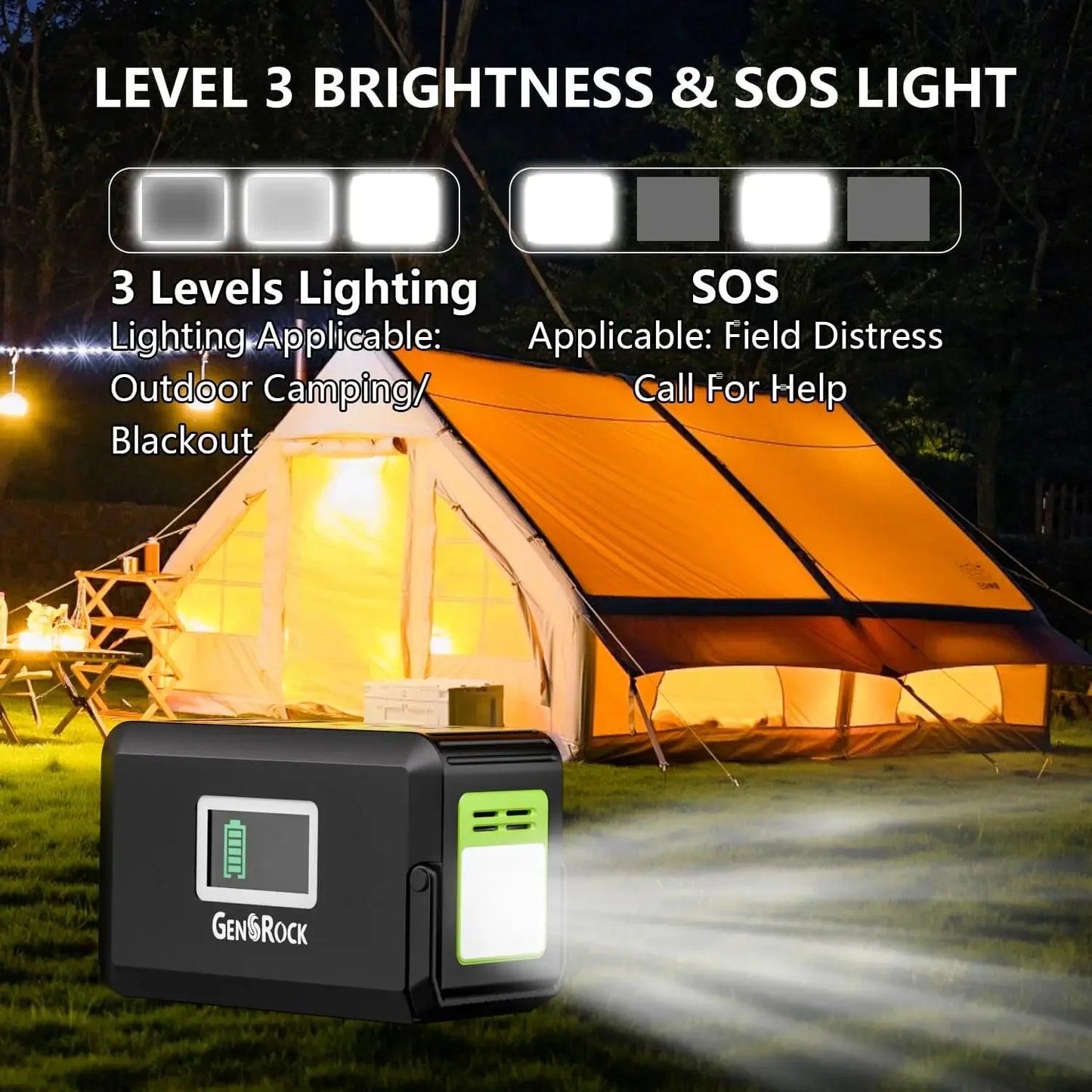 Portable Power Station Solar Generator Bank with 110V/150W Peak AC Outlet