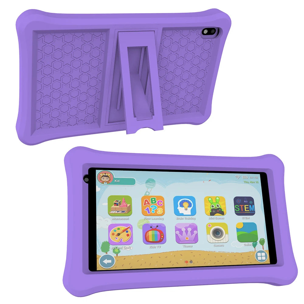 QPS 8 inch tablet android PC 4500mAh 2GB RAM 32GB ROM Children Learning kiddies tablets with Holder