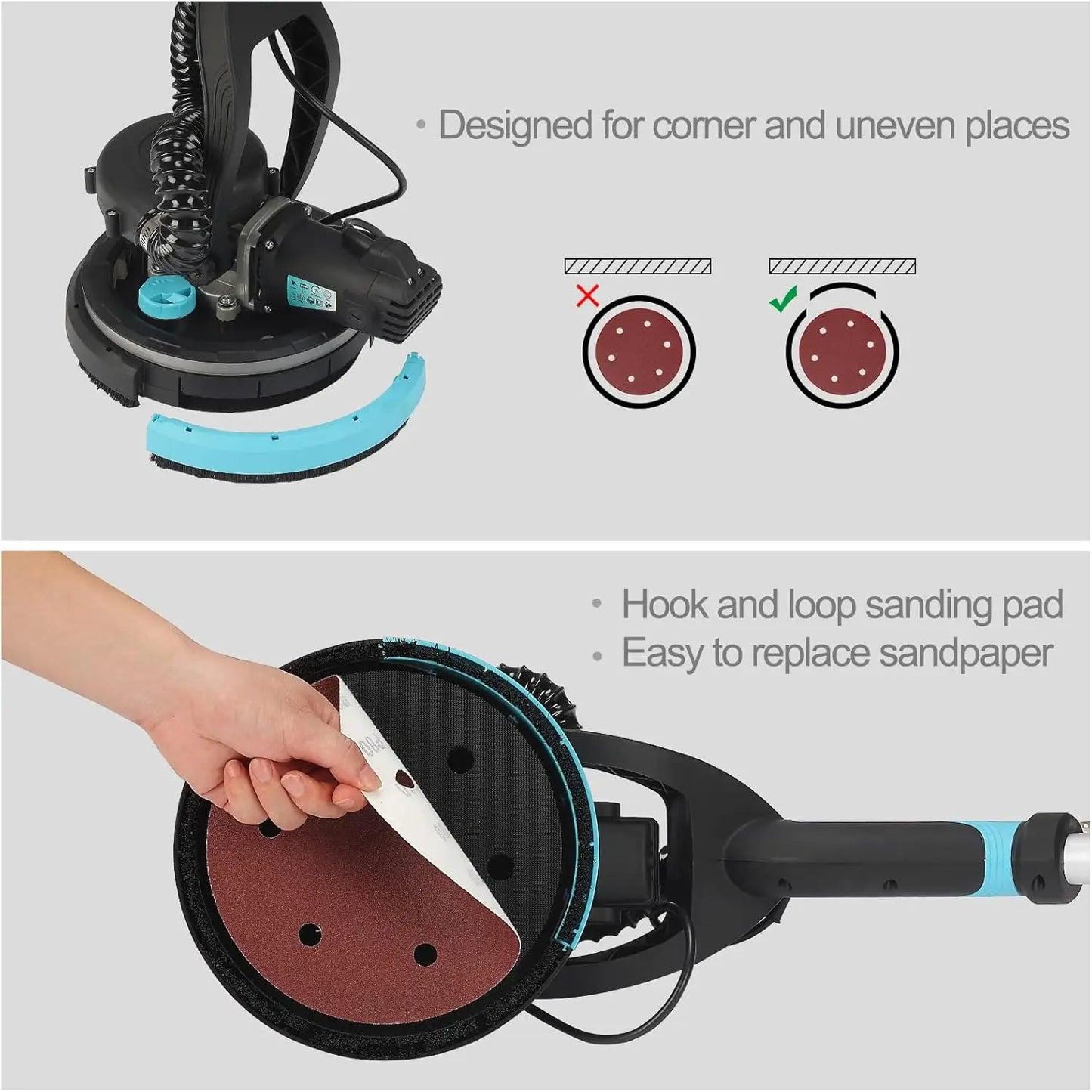 Sander 750W 6.5A Popcorn Ceiling Removal Tool Machine 7 Variable Speed