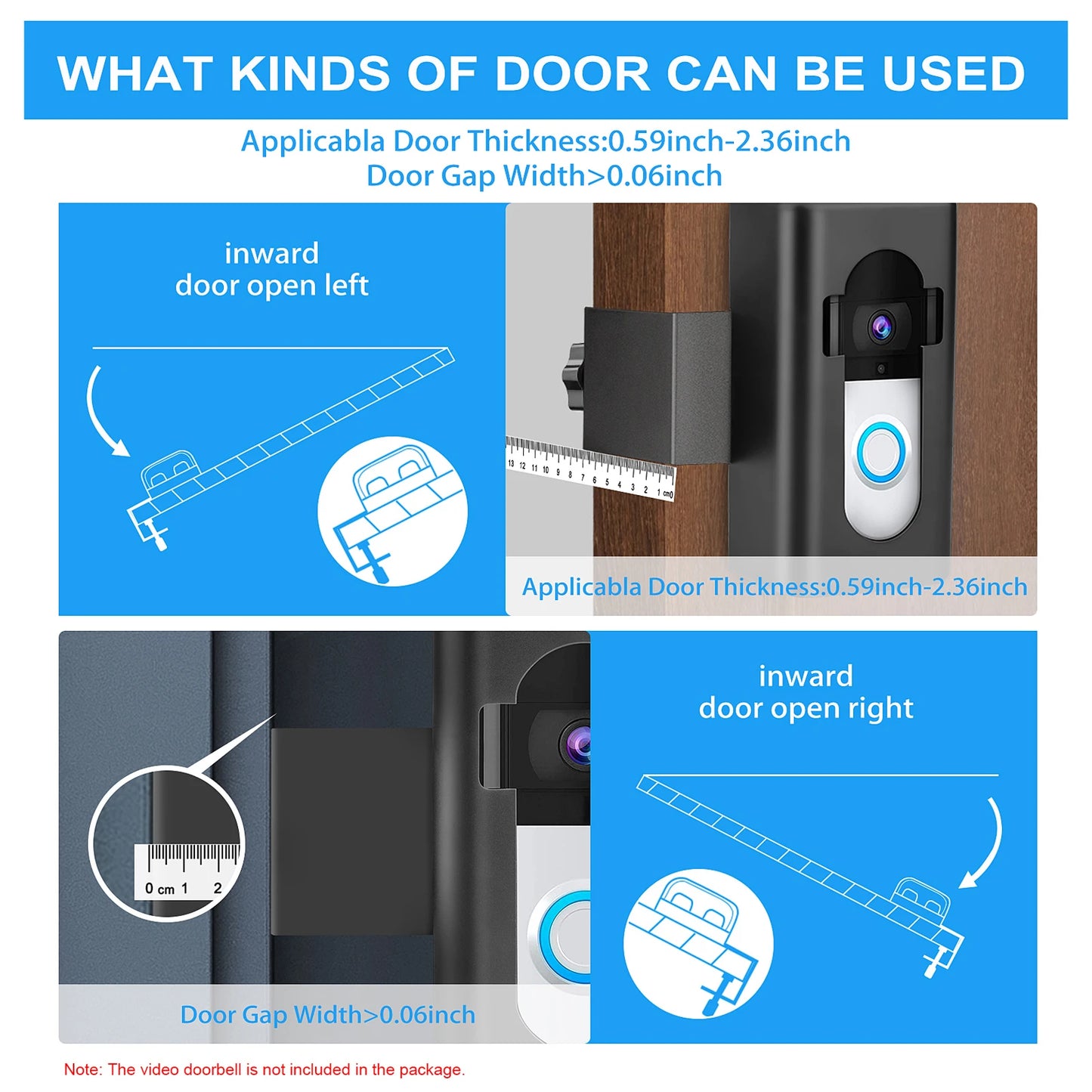 Anti-Theft Doorbell Mount Video Doorbell Mount Easy Installation No Drill Compatible with Blink Video Doorbell/Ring