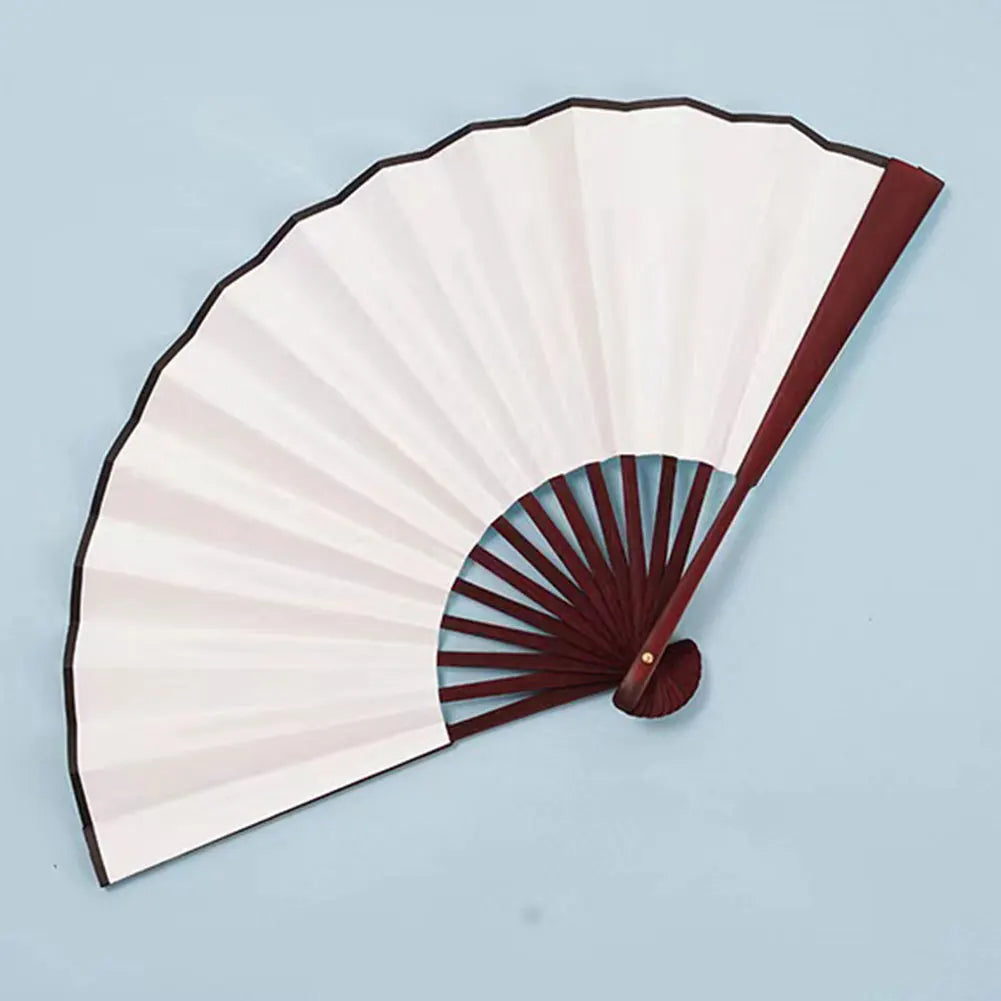 10 Inch Folding Fan Antiquity DIY Painting Fan Blank Handheld Fan Chinese for Home Dancing Party Wedding Decoration