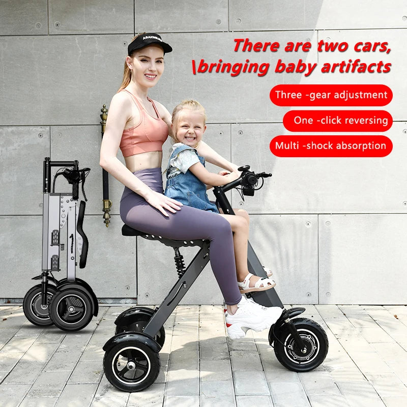 3 Wheeled Family Electric Scooter Lightweight Mini Adult Electric Bicycle Small Elderly Electric Folding
