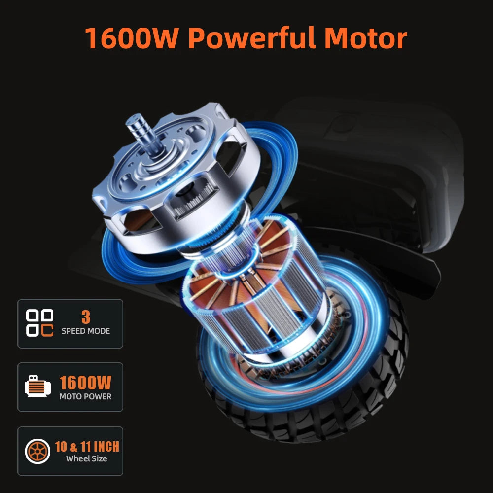 Ruitoo M5Pro Electric Scooter Powerful 1600W 48V20.8AH Lithium Battery Bluetooth Hydraulic Unisex-Directly shipped USA Warehouse