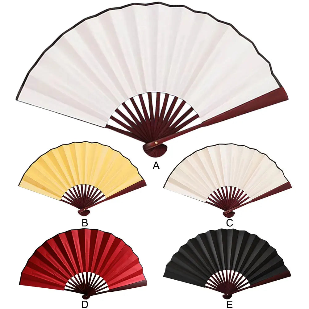 10 Inch Folding Fan Antiquity DIY Painting Fan Blank Handheld Fan Chinese for Home Dancing Party Wedding Decoration