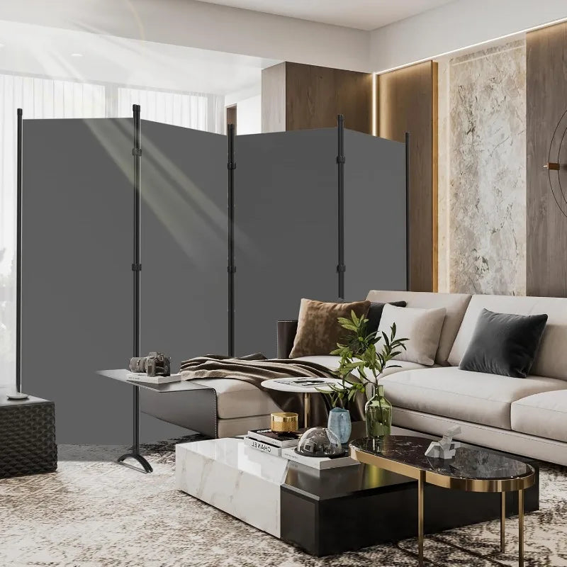 4 Panel Room Divider, Folding Privacy Screen Wall Divider for Room Separation, Freestanding Room Partitions,84”W×67”H