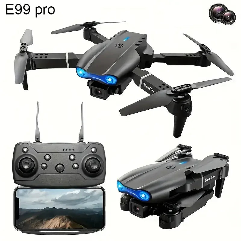 PRO Drone with Flash Professional HD Dual Camera WIFI Obstacle Avoidance Aerial Photography Quadcopter