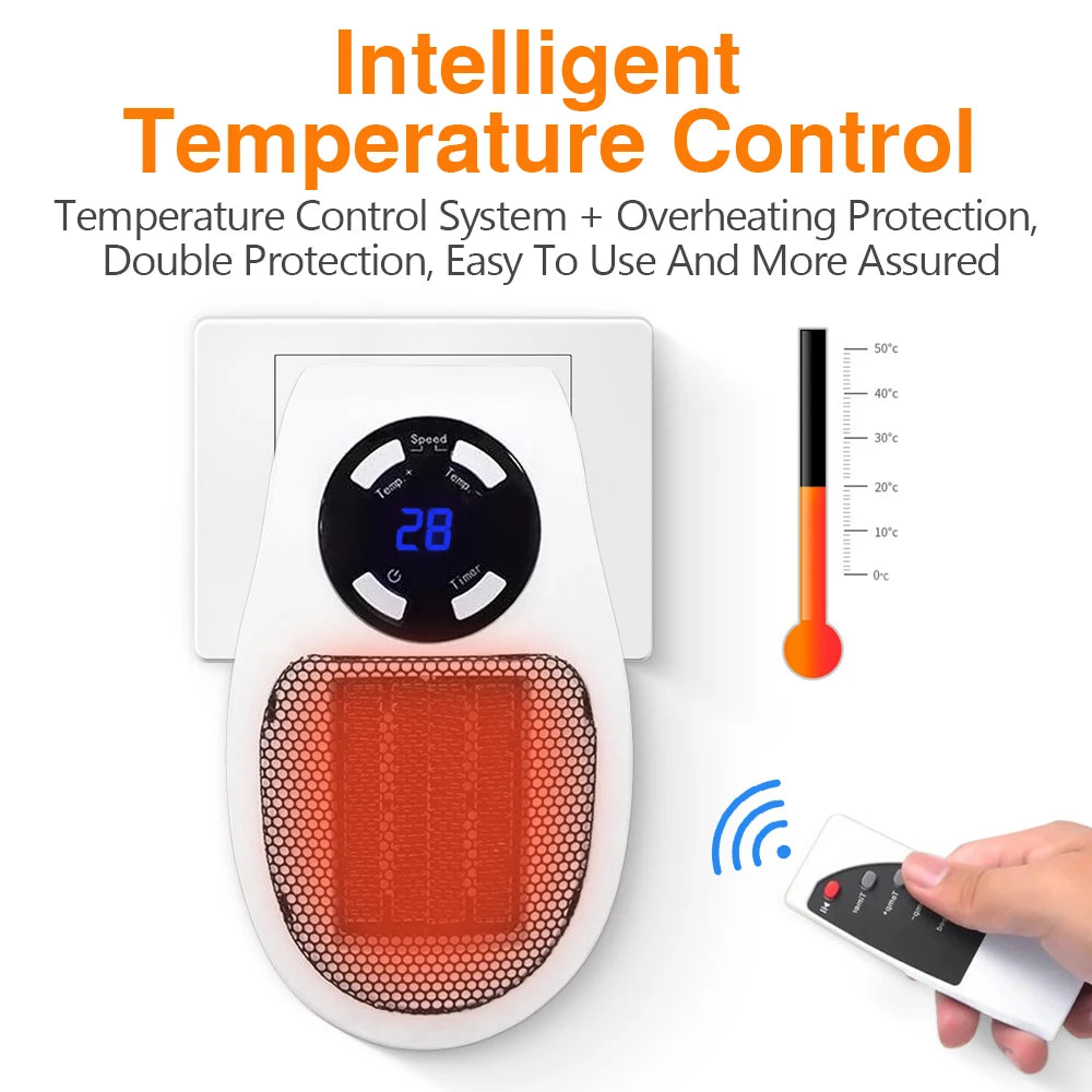 Portable Heater Electric Heater Plug In Wall Room Heater Home Appliance Heating Stove Mini Radiator Remote