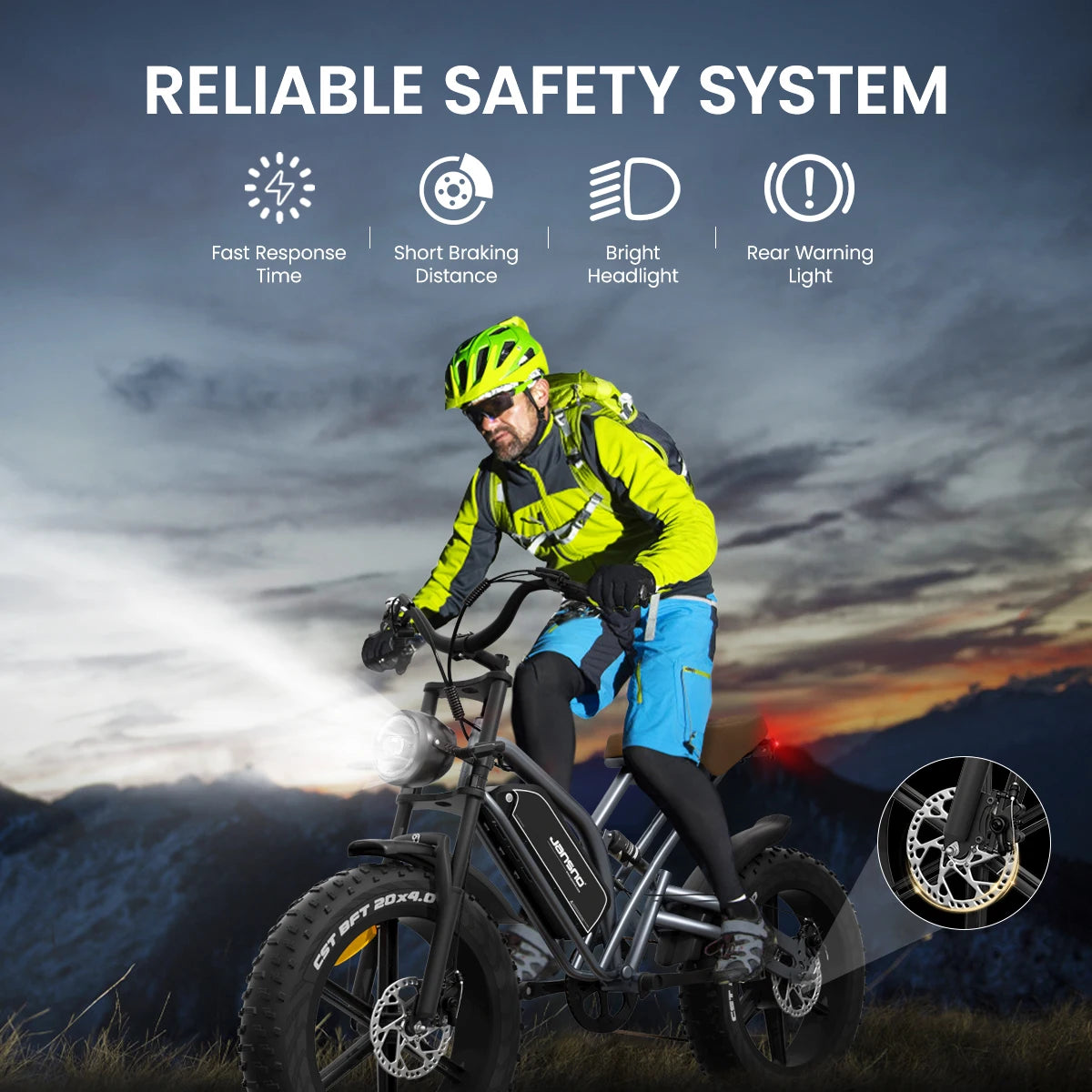 Adults Electric Bike JANSNO X50 750W 48V14AH Removable battery Accessori Fat Tire 20" Off Road Mountain Ebike Moped Style Ebike