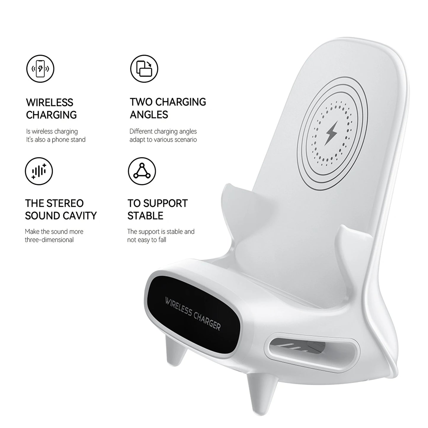 15W Wireless Charging Stand Holder Magnetic Charger Holder for iPhone 12X XS Samsung Xiaomi Wireless Charging Desktop Dock Mount