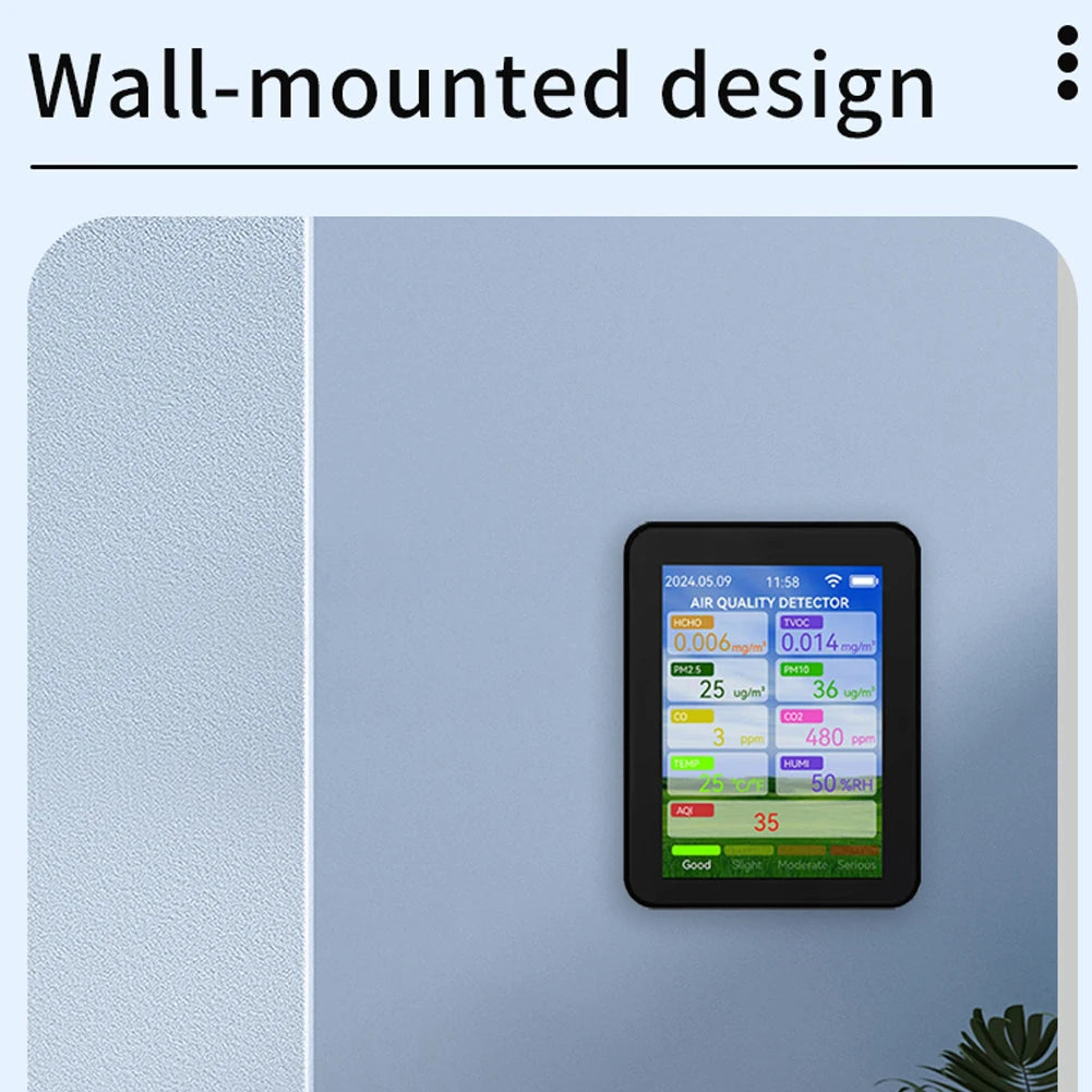 Tuya WiFi Multifunctional Air Quality Meter Household HCHO TVOC Carbon Monoxide CO2 PM2.5 PM10 Tester Portable