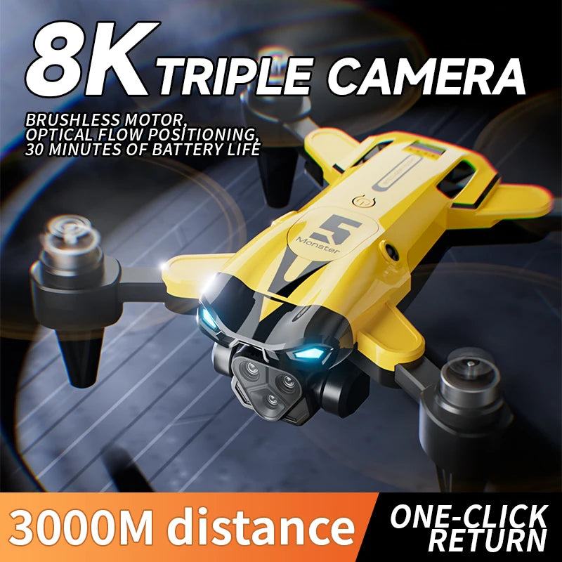 New M5 Max Drone 8K Professional 4K HD Camera Wide Angle Optical RC Quadcopter