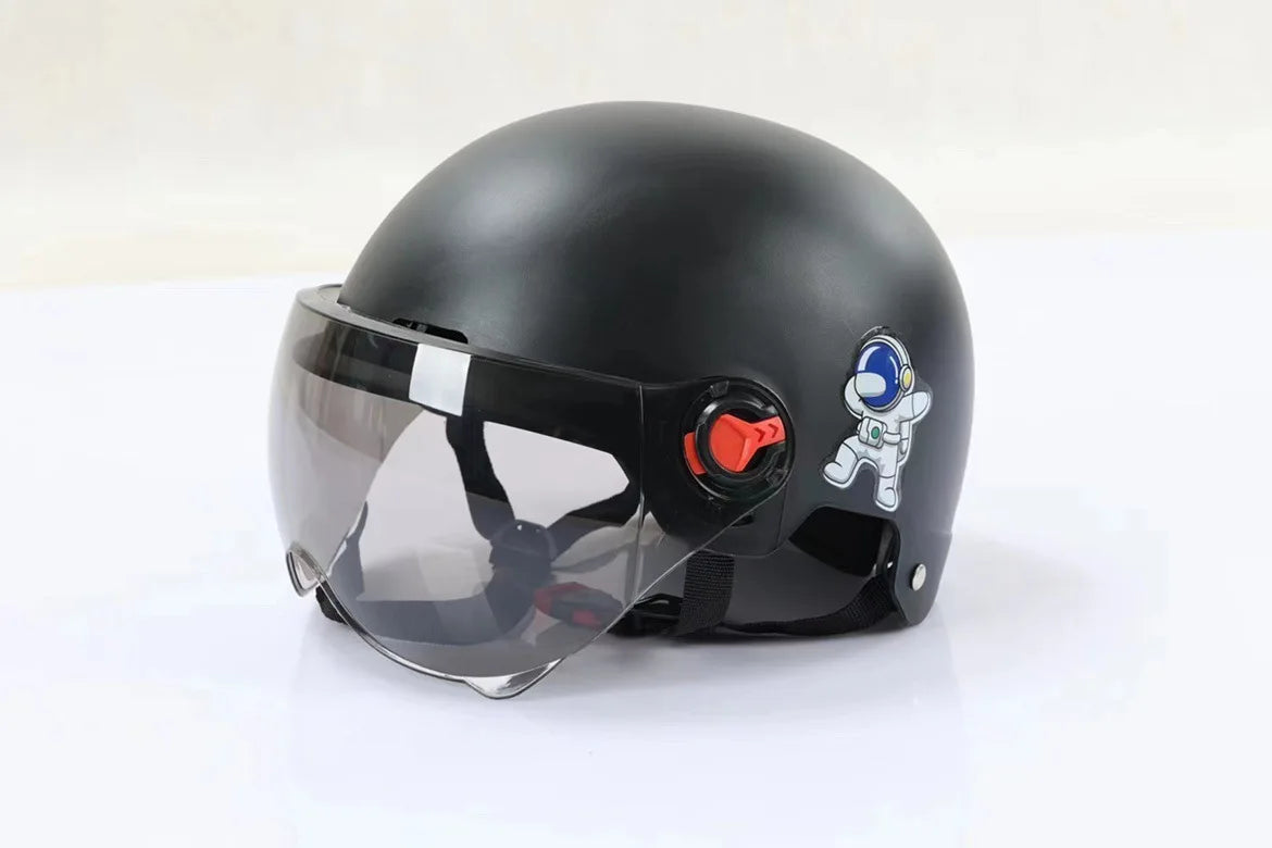 New Men Motorcycle Helmet Woman Electric Motor Car Scooter Bike Open Face Half Helmet Anti Safety Hat Bicycle Cap With Goggles